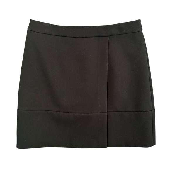 Kate Spade Womens Black A-Line Faux Wrap Mini Skirt Size 12 Work Career Chic - Picture 1 of 9